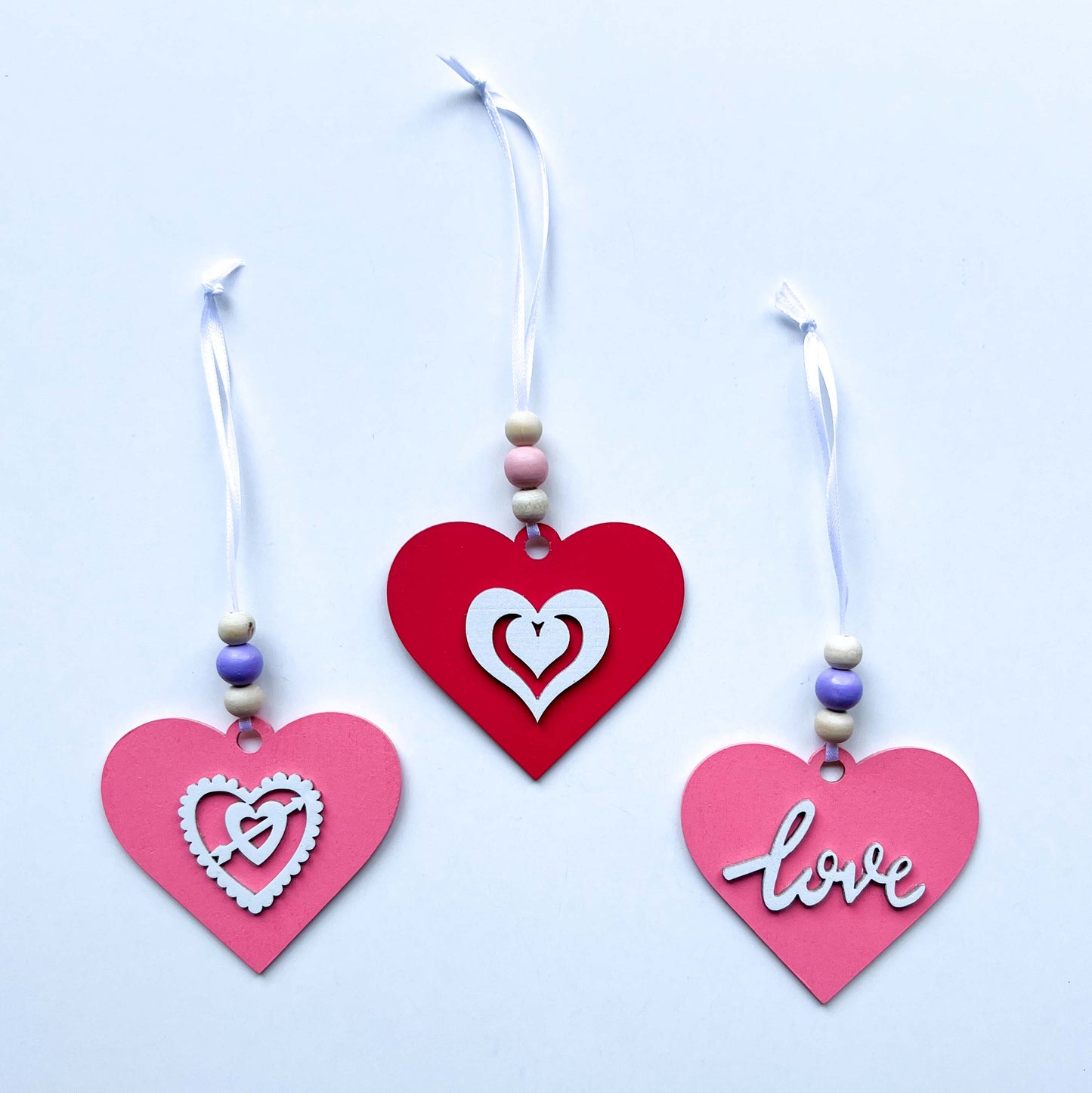 Be My Valentine Handmade Ornament Set of 3